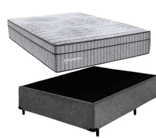 Conjunto cama box casal com colchão Ortobom